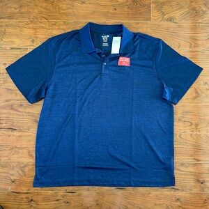 NWT Hudson River Men's Navy Blue Short Sleeve Polo Golf Shirt Top
